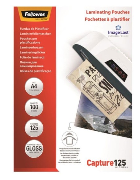 Fellowes fundas plastificar a4 125micras 100ud