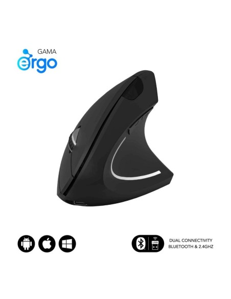 Subblim raton glide vertical ergo dual mouse battery black