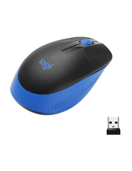 Logitech raton m190 wireless negro azul