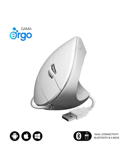 Subblim raton glide vertical ergo wired mouse white