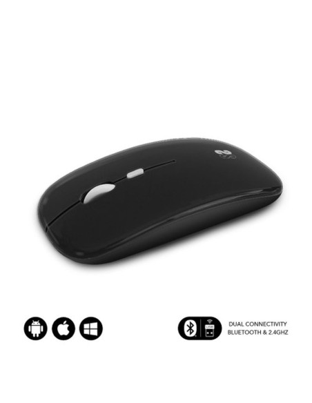 Subblim raton optico wireless dual flat mouse recargable negro