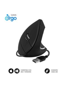Subblim raton glide vertical ergo wired mouse black