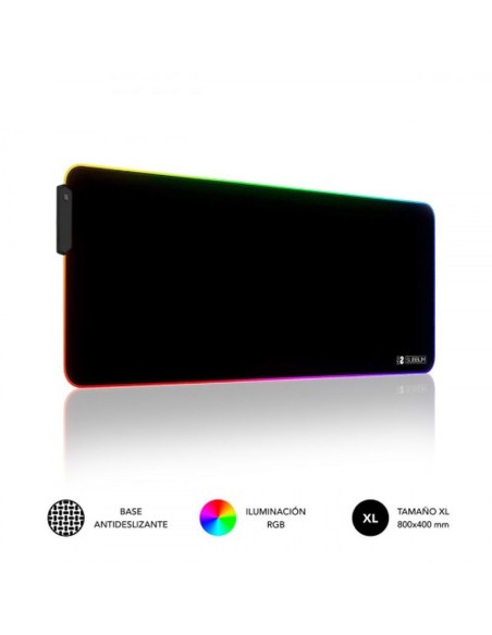 Subblim alfombrilla raton luz led rgb 9 colores extra grande premium