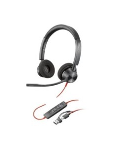 Hp poly auricular blackwire 3320 usb-c + adaptador usb-a