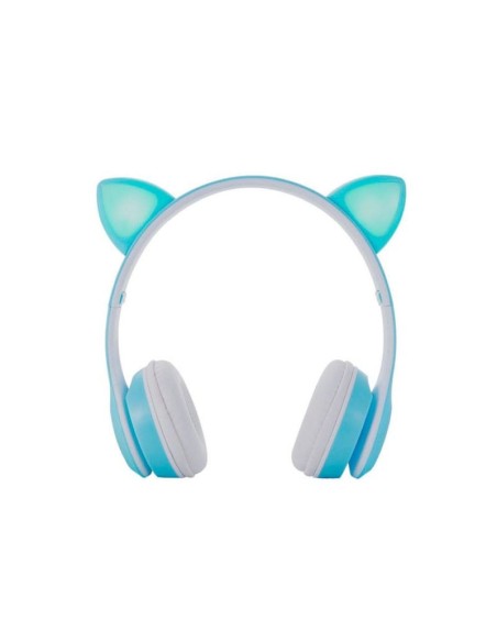One+ auriculares bluetooth nc3228 orejas de gato azul 250mah - fm - microsd - iluminacion led