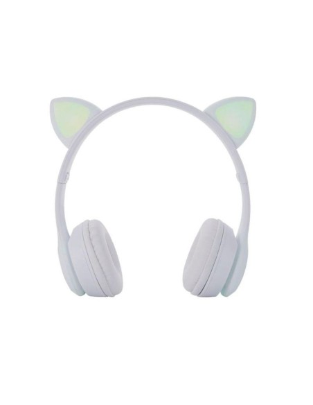One+ auriculares bluetooth nc3228 orejas de gato blanco 250mah - fm - microsd - iluminacion led