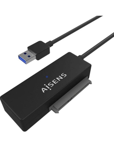 Aisens adaptador sata a usb-a usb 3.0-usb3.1 gen1 para discos duros 2.5 y 3.5 con alimentador negro