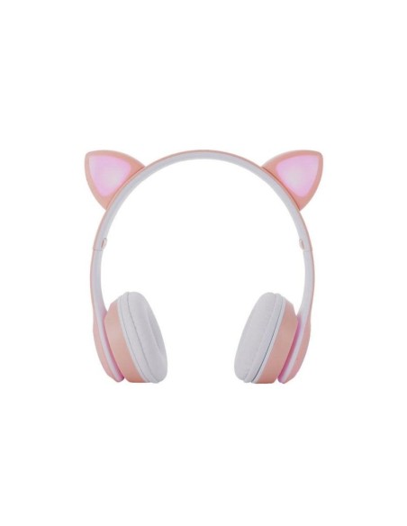 One+ auriculares bluetooth nc3228 orejas de gato rosa 250mah - fm - microsd - iluminacion led