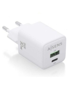Aisens cargador gan de pared asch-30w2p037-w/ 30w/ 1xusb/ 1xusb-c /blanco