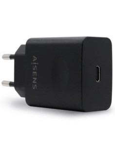 Aisens cargador pared usb-c pd3.0 1 puerto 1xusb-c 20w negro