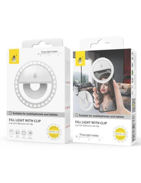 One+ anillo luz mini led para moviles blanco 3 niv de brillo