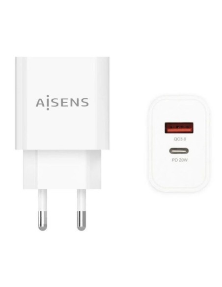 Aisens cargador pared a110-0681 usb-c- usb 20w blanco