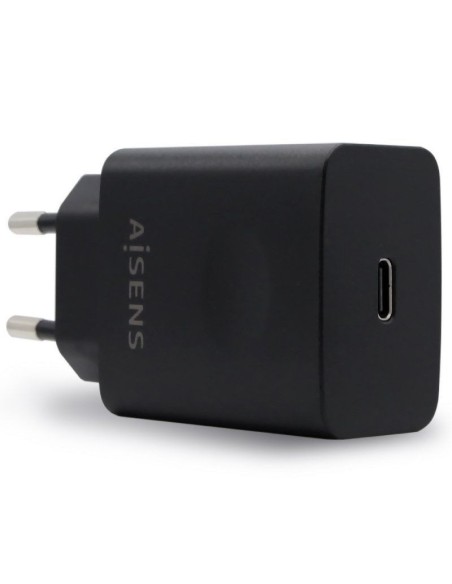 Aisens cargador pared usb-c pd3.0 1 puerto 1xusb-c 20w negro