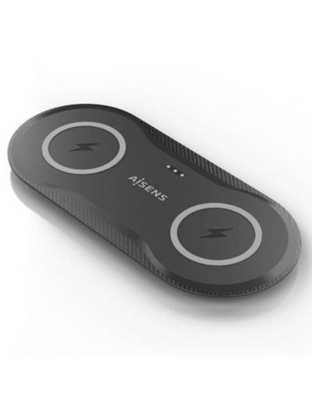 Aisens cargador inalambrico doble asch-15w2wc060-bk- 15w- negro