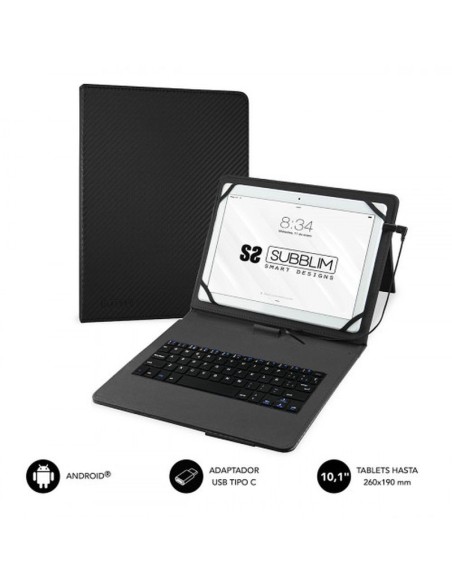 Subblim funda con teclado keytab pro micro usb - usb c black