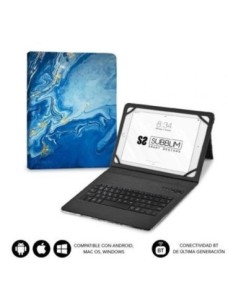 Subblim funda con teclado keytab pro bt para tablet de 9- 11 marmol azul