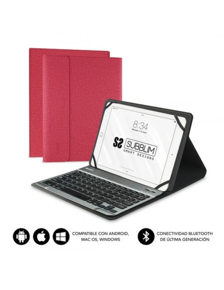 Subblim funda con teclado kt2-bt0003 keytab pro bluetooth 10,1 roja