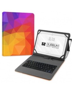 Subblim funda con teclado keytab pro micro usb - usb c triangulos 11