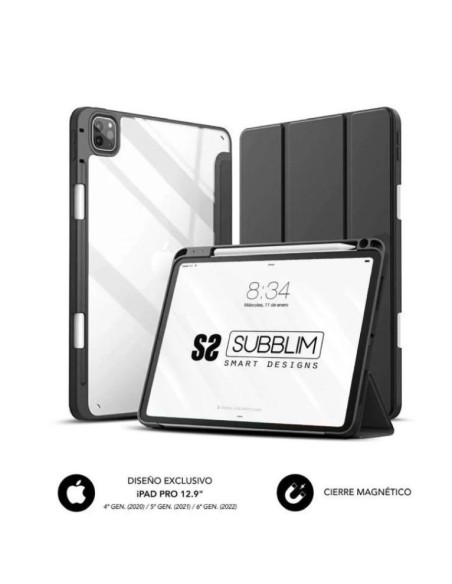 Subblim funda clear shock para ipad pro 12.9 2022-21-20- negra