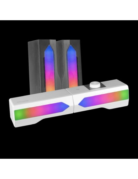Mars gaming barra de sonido con bluettoth msduo usb- blancos 15w-2.0 - rgb