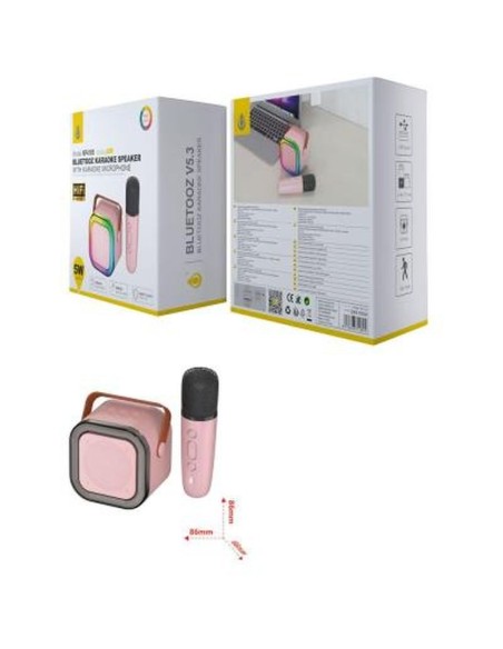 One+ altavoz bluetooth 5.3 + microfono rosa