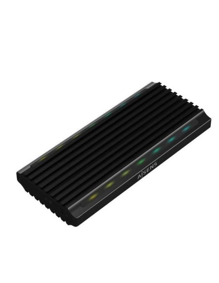 Aisens caja externa asm2-rgb012b ssd m.2 sata nvme usb 3.2 gen 2- sin tornillos- negro