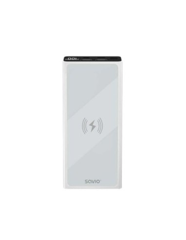 Savio powerbank 10000 induccion mah ba-06 blanco carga inalambrica