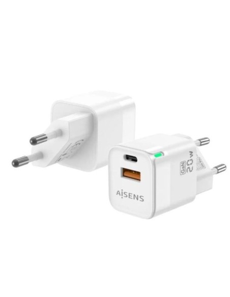 Aisens Cargador Pared Asch-20w2p002-W - 20w - 1xusb - 1xusb-C  -Blanco