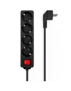 Aisens regleta 4 tomas con interruptor/ negro