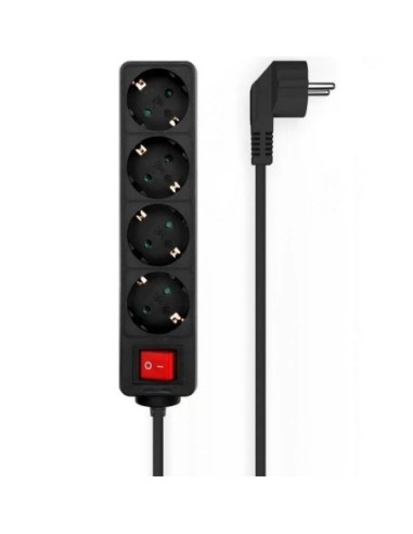 Aisens regleta 4 tomas con interruptor/ negro