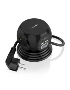 Aisens regleta con interruptor 3 tomas negro 2 usb tipo-c/ 2 usb/ cable 1.4m