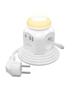 Aisens Regleta 4 Tomas Con Interruptor - Blanco 4 Tomas De Corriente - 1 Usb Tipo-C - 2 Usb - Cable 1.8m