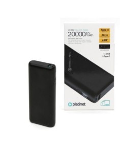 Platinet powerbank 20.000mah 65w type-c carga rapida negro