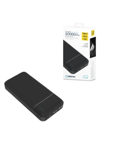 Platinet powerbank 20.000mah polymero abs negro