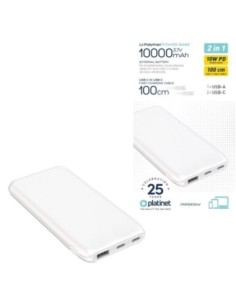 Platinet powerbank 10000mah 37w blanco