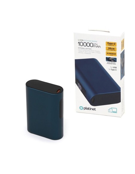 Platinet powerbank 10.000mah type-c tactl mini azul