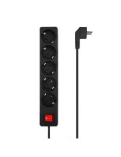 Aisens regleta 5 tomas con interruptor- negro