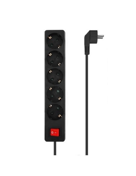 Aisens regleta 5 tomas con interruptor- negro
