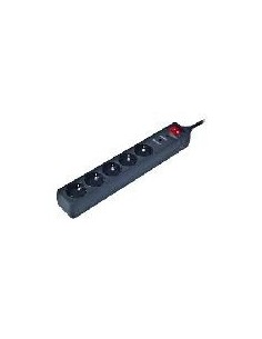 Gembird regleta 5 tomas negra 4.5m c-proteccion