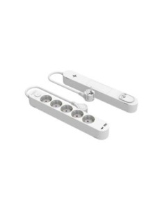 Generica regleta 5 tomas + usb-a + usb-c 3a 1.5m 3x1,5mm h05vv-f interruptor con proteccion silver