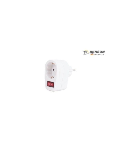 Benson adaptador de enchufe con boton blanco