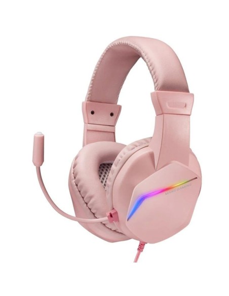 Auriculares gaming con micrófono mars gaming mh122/ jack 3.5/ rosas
