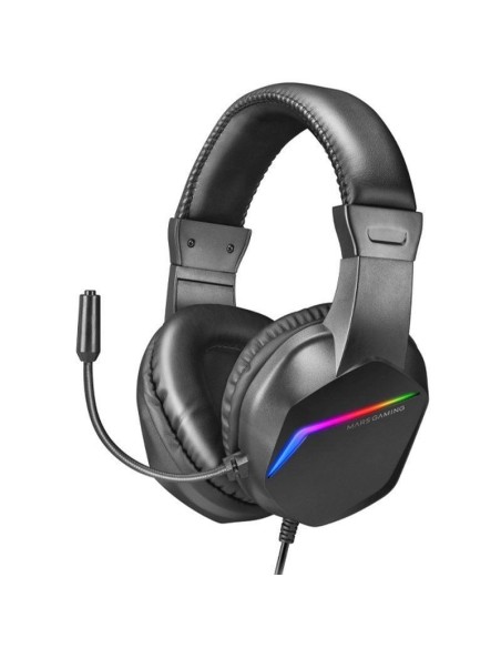 Auriculares gaming con micrófono mars gaming mh122/ jack 3.5/ negros