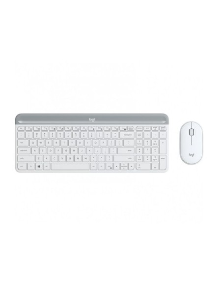 Logitech teclado y raton wireless slim combo mk470 blanco