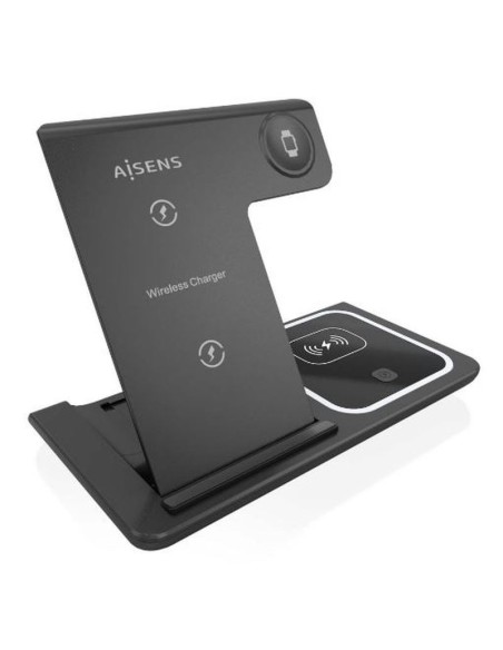 Aisens base de carga inalambrica 3 en 1 15w negra