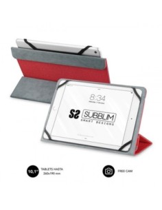 Subblim funda universal tablet freecam 10.1 roja trasera plegable para usar cámara