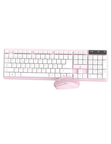 One+ combo teclado + raton inalambrico ng6029 rosa