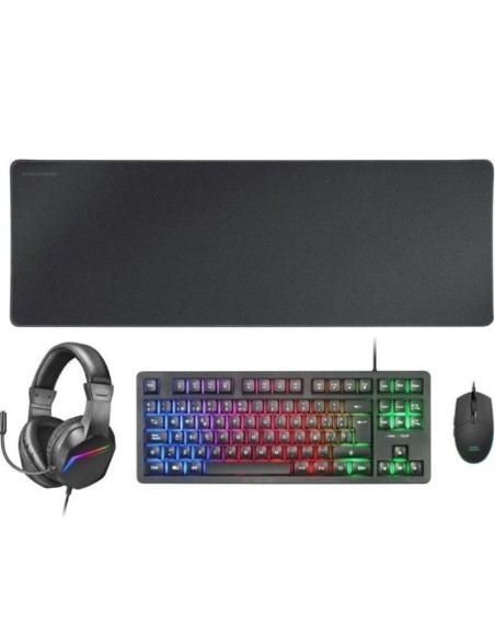 Mars gaming teclado mcp-rgb3 + raton optico + alfombrilla xxl + auriculares
