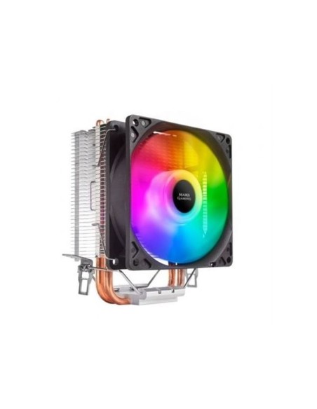 Mars gaming ventilador con disipador mcpuargb rgb aluminio con base de cobre 2 heatpipes hct tpd 130w ventilador de 90mm