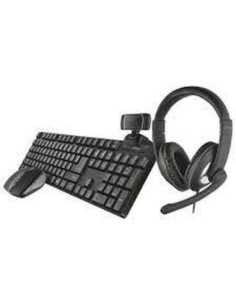 Trust bundle home office (caja deteriorada) incluye headset reno teclado y raton ximo y una webcam trino hd